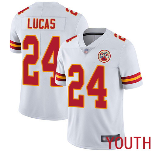 Youth Kansas City Chiefs #24 Lucas Jordan White Vapor Untouchable Limited Player Football Nike NFL Jersey